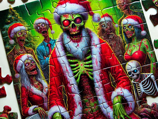 Cover image of Zombie Christmas Jigsaw: Holiday Fun 4 Horror Fans